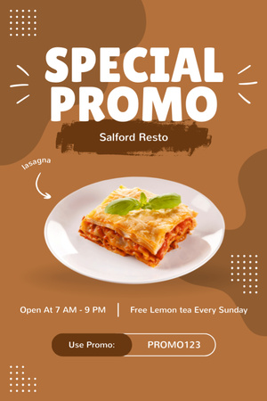 Special Promo from Restaurant with Tasty Dish Tumblr Design Template