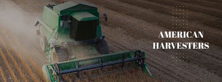 American Harvesters working in field Facebook cover Design Template