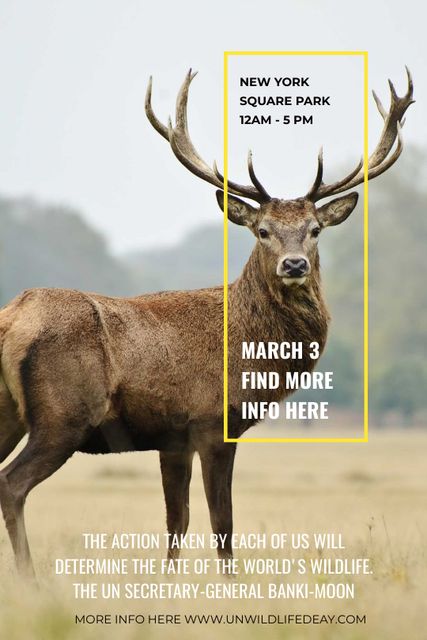 Eco Event announcement with Wild Deer Tumblr Modelo de Design