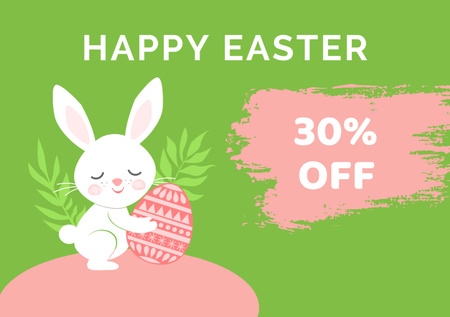 Easter Sale Offer on Green Flyer A5 Horizontal Design Template