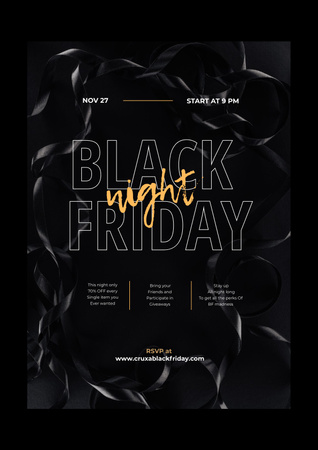 Platilla de diseño Black Friday night sale Poster