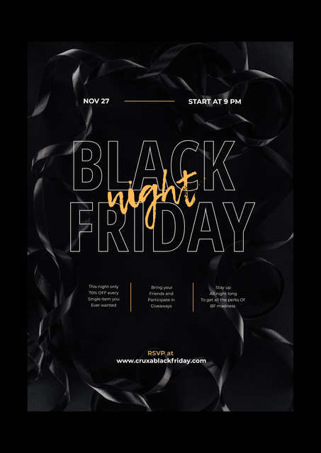Modèle de visuel Black Friday night sale - Poster