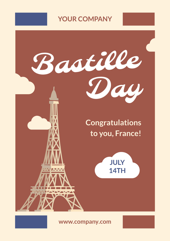 Happy Bastille Day Ad Poster Design Template