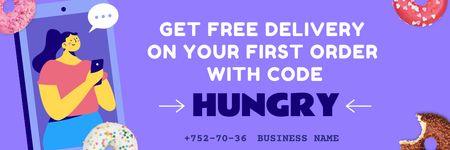 Designvorlage Free Delivery on Your First Order für Email header