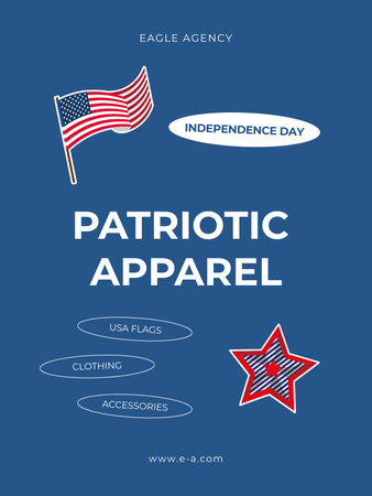 Uniting Announcement: USA Independence Day Apparel Sale Poster US Design Template