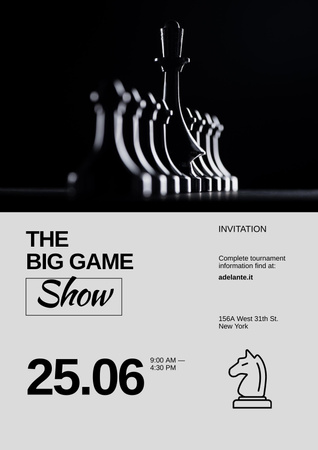 Anúncio do Torneio de Xadrez Poster Modelo de Design