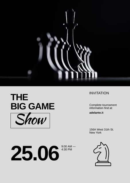 Chess Tournament Announcement Poster Modelo de Design