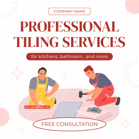 Professional Services of Flooring with Repairmen Instagram AD Design Template