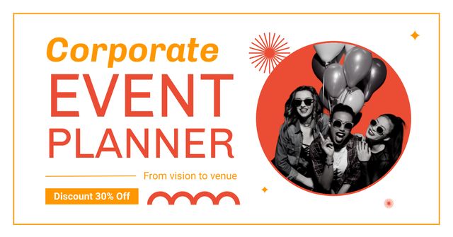 Planning Corporate Events and Parties Facebook AD Design Template