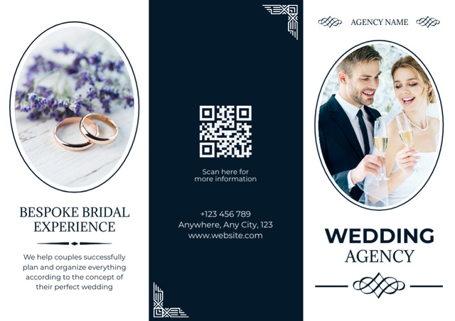 Wedding Agency Service With Detail Description Brochure Modelo de Design