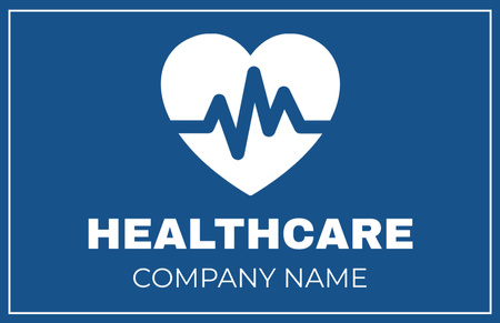 Modèle de visuel Services de santé avec illustration du cœur - Business Card 85x55mm