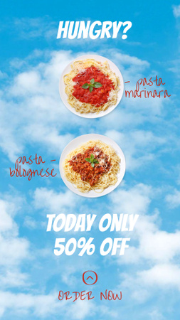 Designvorlage Pasta Discount Story für Instagram Story