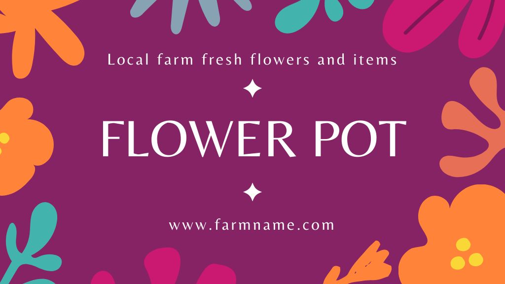 Local Fresh Flowers Offer Label 3.5x2in Πρότυπο σχεδίασης