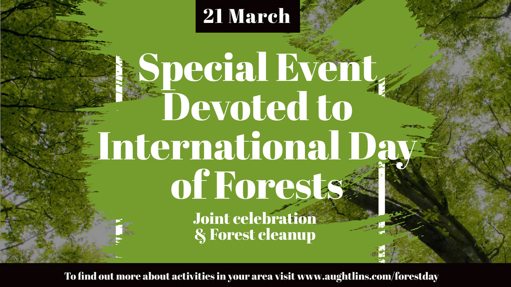 International Day of Forests Event with Tall Trees Youtube Modelo de Design