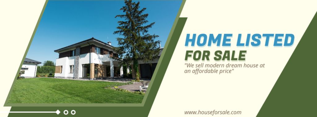 Home For Sale in Green Zone Facebook cover tervezősablon