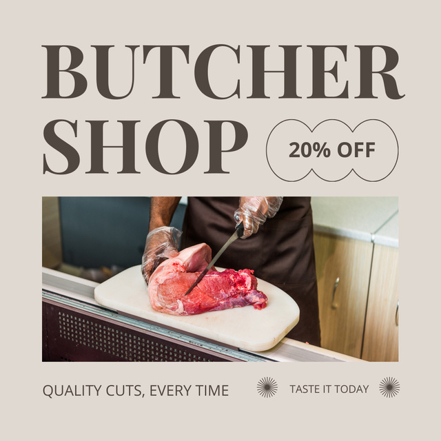 Grab Discount in Butcher Shop Instagram Modelo de Design