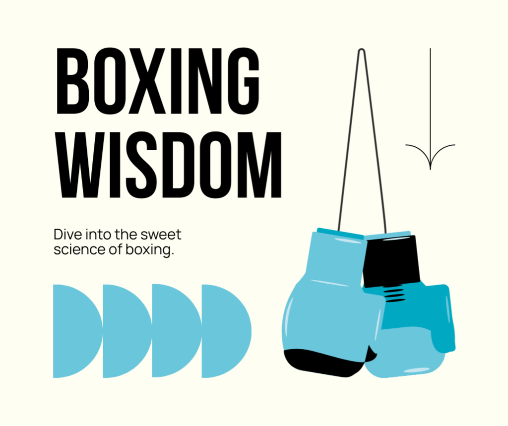 Martial Arts Class Ad with Illustration of Boxing Gloves Facebook Tasarım Şablonu