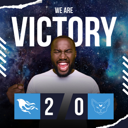 Victory Scoreboard with Happy Man Instagram Design Template