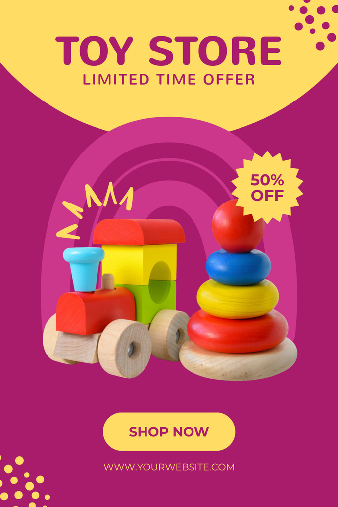 Limited Offer on Children's Toys Pinterest Šablona návrhu