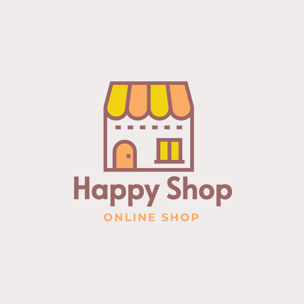 Online Shop Ad on White Logo Tasarım Şablonu