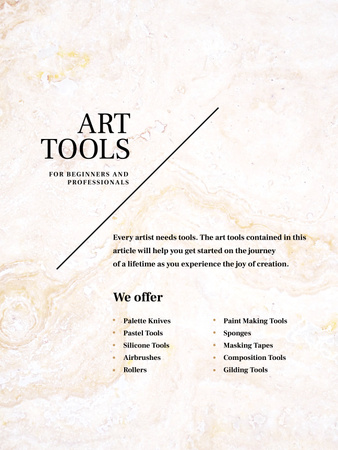 Designvorlage Art tools Offer with Watercolor stains für Poster US