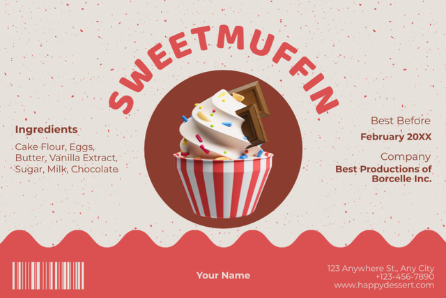 Designvorlage Sweet Muffins Retail für Label