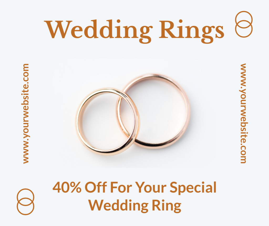 Beautiful Gold Wedding Rings for Sale Facebook Πρότυπο σχεδίασης