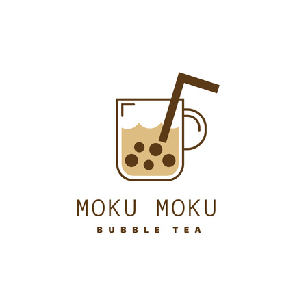 Yummy Bubble Tea Offer Logo Design Template