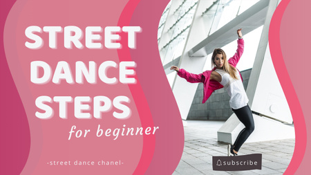 Ontwerpsjabloon van Youtube Thumbnail van Blog met Street Dance-stappen voor beginners