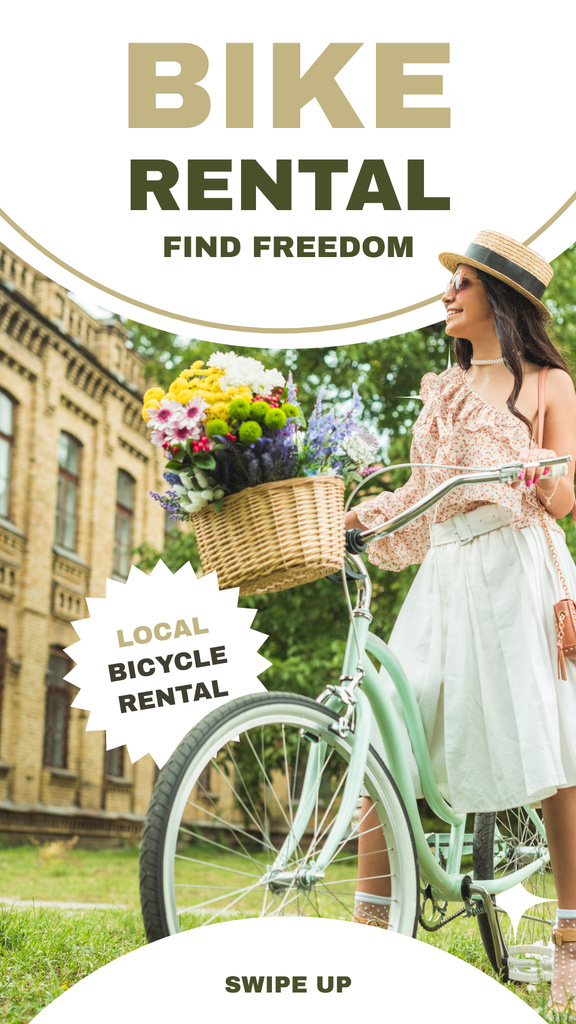 Ontwerpsjabloon van Instagram Story van Rental Bike for Romantic Urban Trip