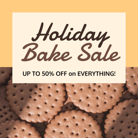 Plantilla de diseño de venta de pasteles de vacaciones con galletas marrones Instagram 