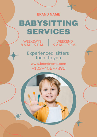 Babysitting Services Offer Poster Modelo de Design
