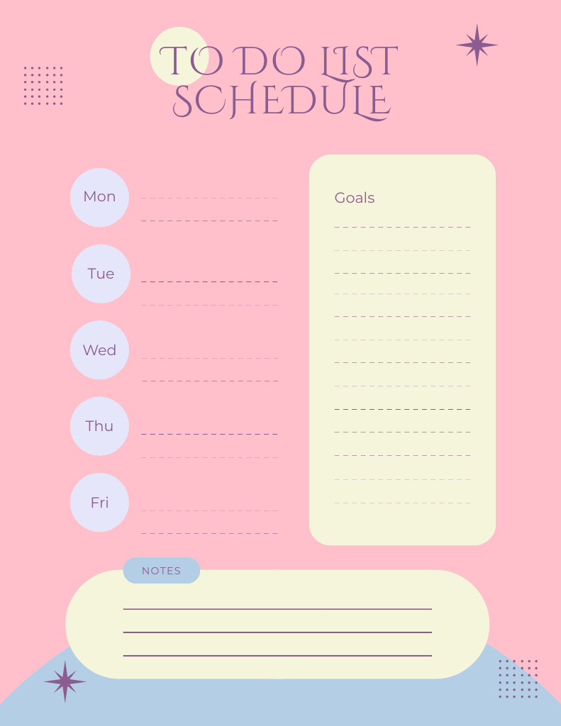 Template di design To Do List in Pink Notepad 8.5x11in