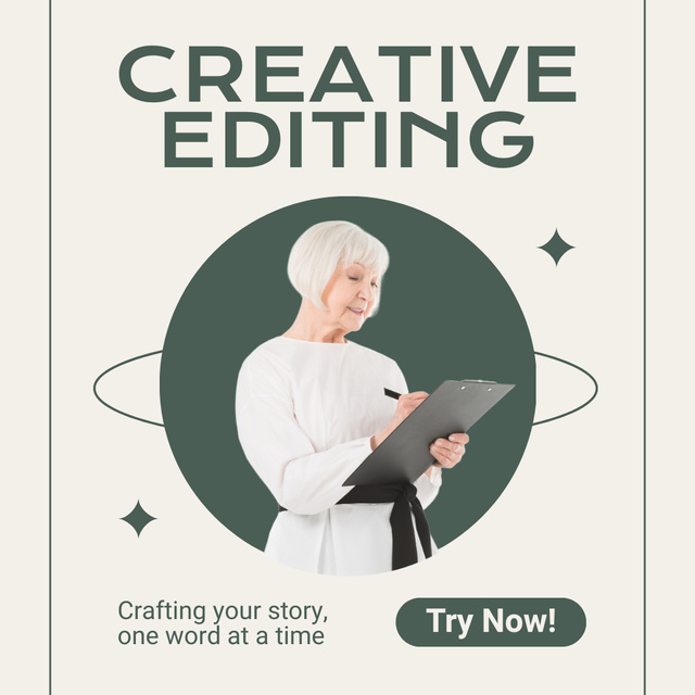 Thoughtful Editing Service Offer With Slogan Instagramデザインテンプレート