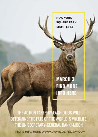 Modèle de visuel Eco Event announcement with Wild Deer - Flayer
