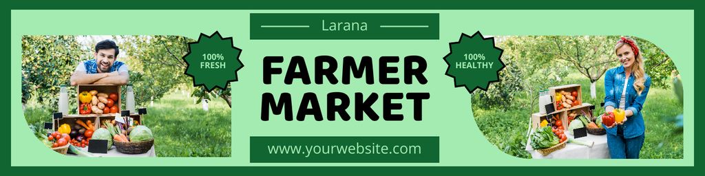 Organic Food Sale at Farmers Market Twitter Modelo de Design