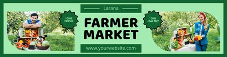 Organic Food Sale at Farmers Market Twitter Design Template