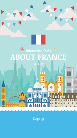 France famous travelling spots Instagram Story Design Template
