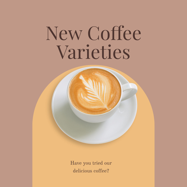 Modern Cafe Promotion with Coffee Cup In Yellow Instagram Šablona návrhu