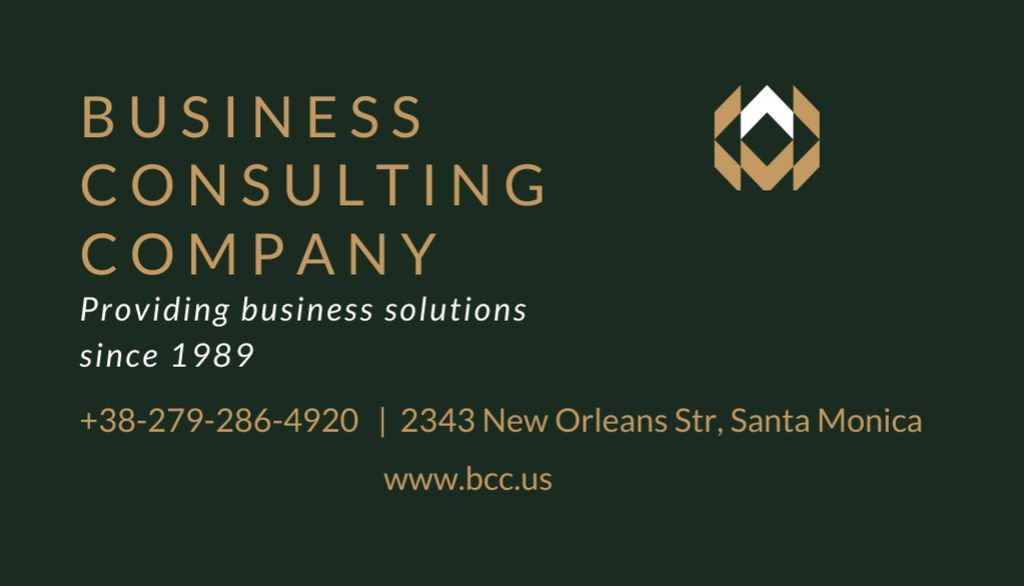 Modèle de visuel Business Consulting Services Offer - Business Card US