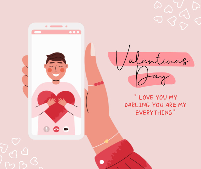 Greeting on Valentine's Day Facebook Design Template