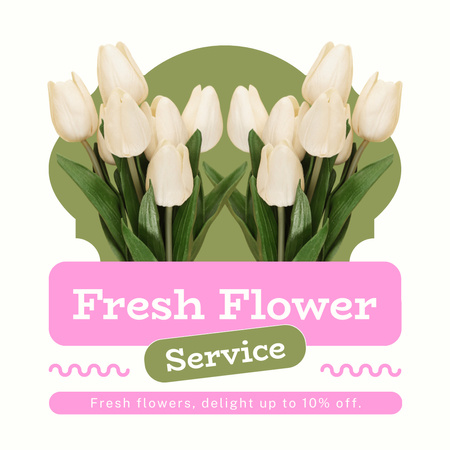 Platilla de diseño Announcement of Discount on Fresh Tulips Instagram