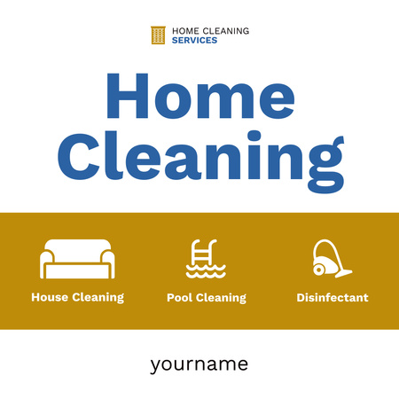 Ontwerpsjabloon van Instagram AD van Betrouwbaar aanbod van schoonmaakdiensten voor huizen en zwembaden