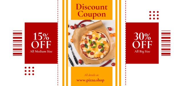 Designvorlage Pizza Discount Offer für Coupon Din Large