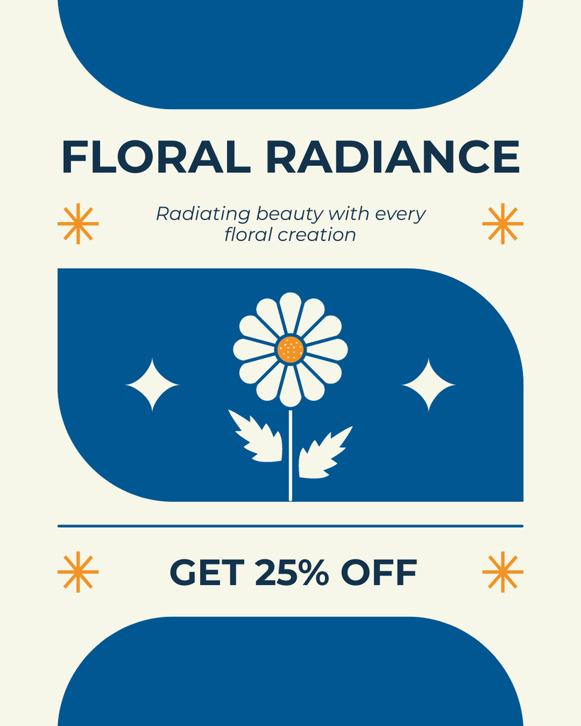 Floral Design Service Ad with Illustration of Chamomile Instagram Post Vertical Πρότυπο σχεδίασης