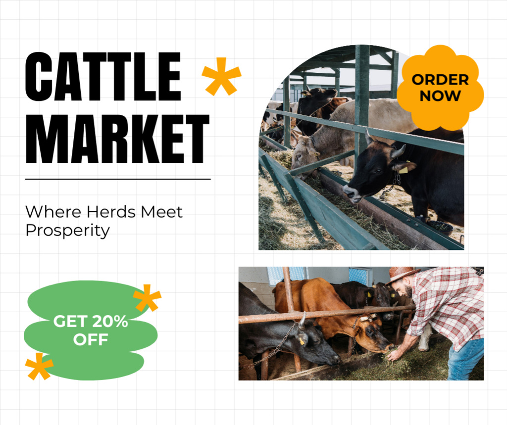 Order Animals from Cattle Market Facebook Design Template