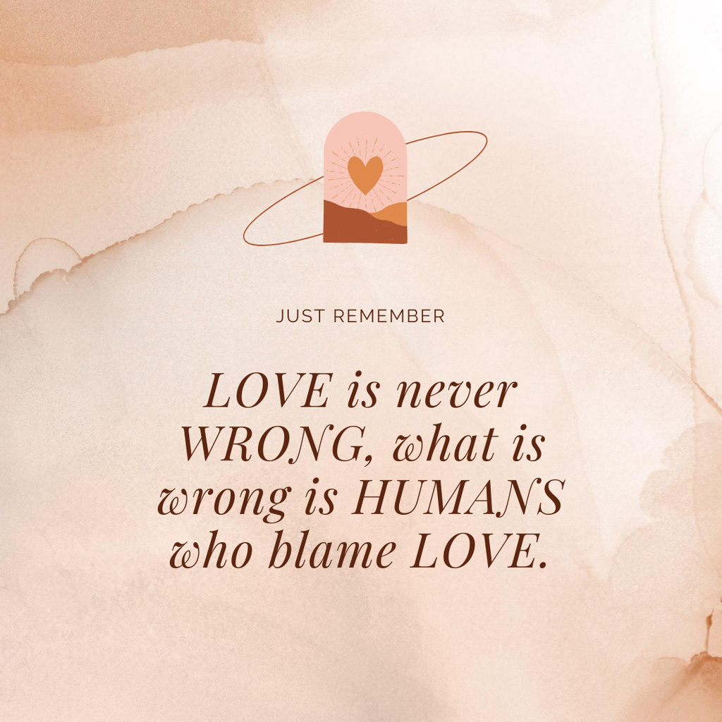 Wise Quote with Heart Instagram Design Template