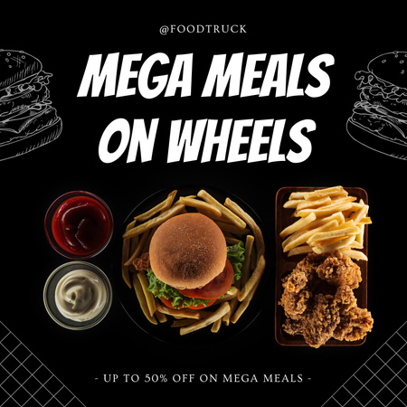 Designvorlage Street Fast Food Ad für Instagram