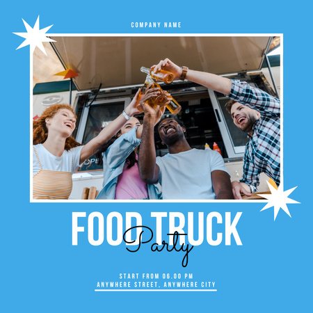 People near Street Food Truck Instagram Design Template