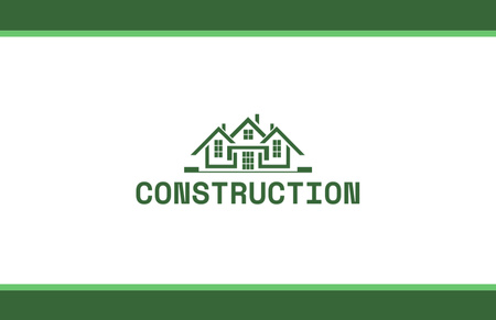 Real Estate and Construction Green Business Card 85x55mm Šablona návrhu